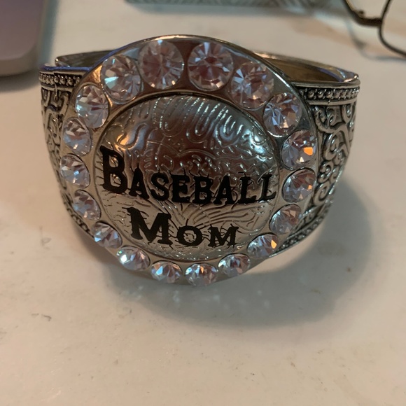 Rhinestone Baseball Mom Cuff Bling - Picture 1 of 7